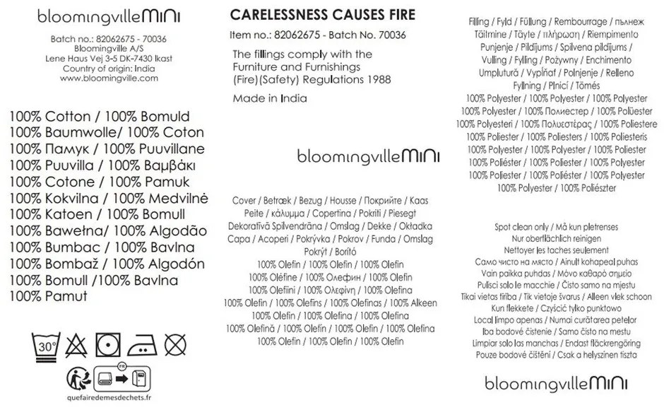 Bavlnený detský vankúšik 45x45 cm Colorine – Bloomingville Mini