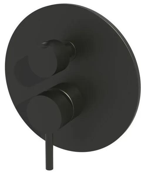 PAFFONI Light páková sprchová batéria pod omietku, s prepínačom, 3 vývody, čierna matná, LIG019NO