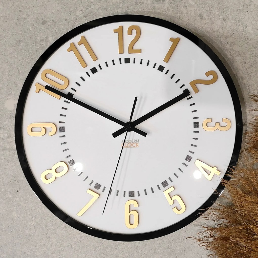 Nástenné hodiny Oskar 30 cm zlaté/čierne