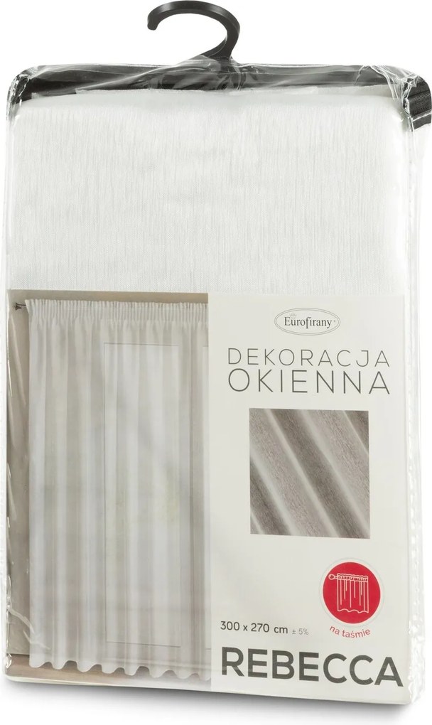 ZÁCLONA NA PÁSKE REBECCA 300X270 CM BIELA