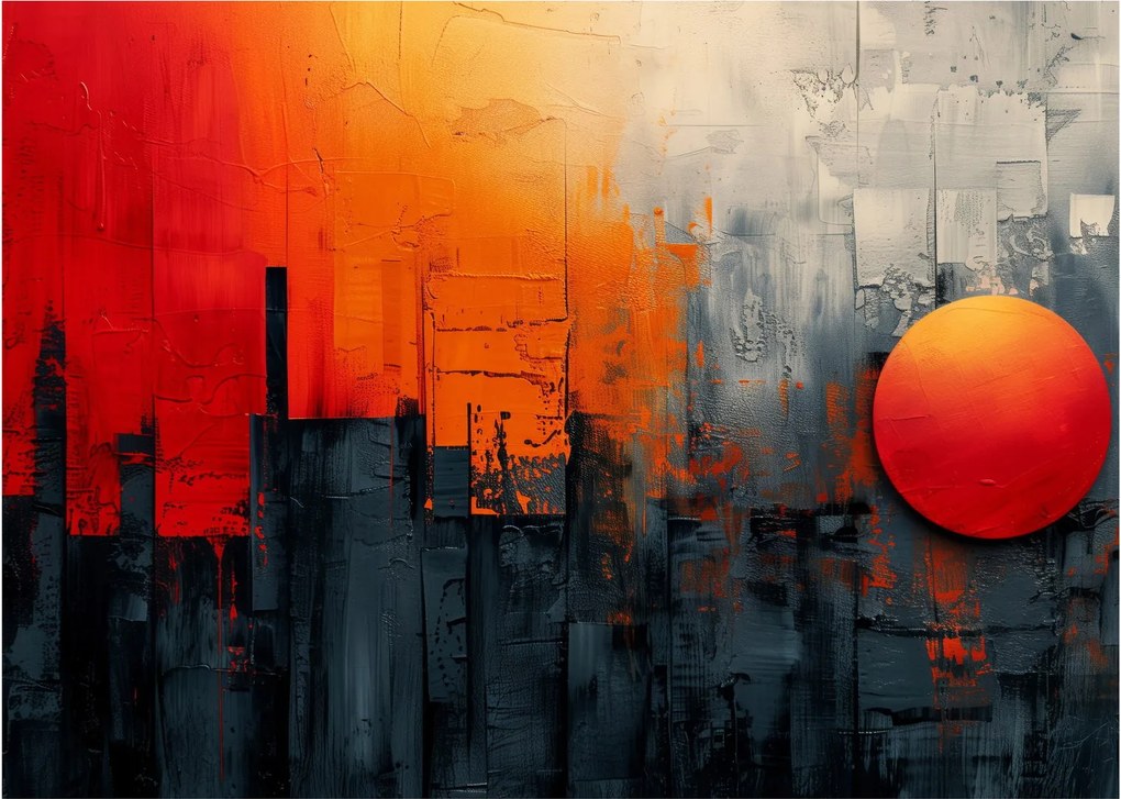 Obraz - Abstraktná maľba mesta (70x50 cm)