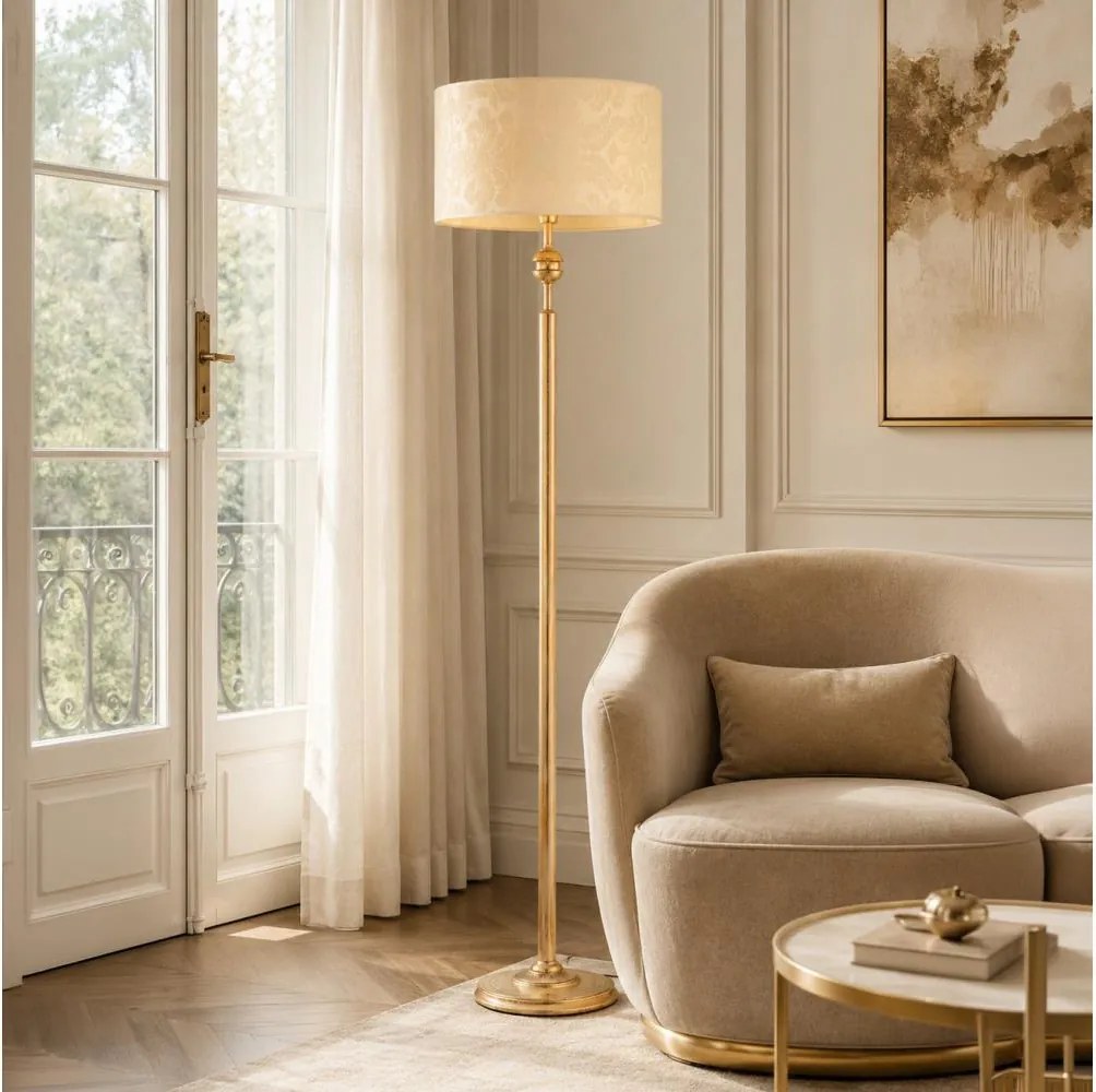 BRILAGI - Stojacia lampa SAPHIRE 1xE27/15W/230V krémová/zlatá/patina