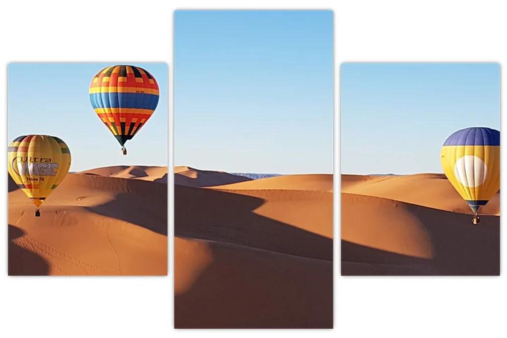 Obraz - lietajúce balóny v púšti (90x60 cm)