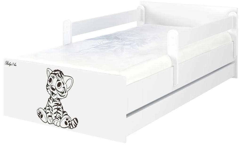 Raj posteli Detská posteľ "hnedý tiger" MAX  XXL biela