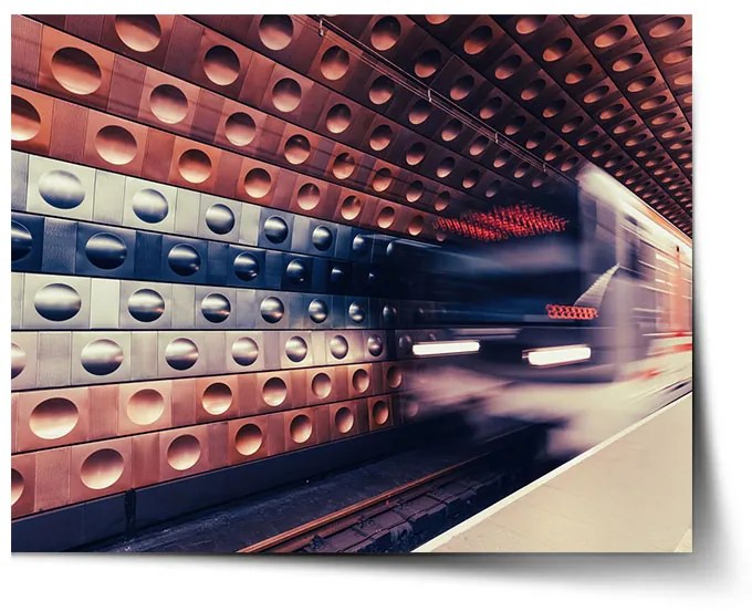 Sablio Plagát Metro na farebnej stanici - 60x40 cm