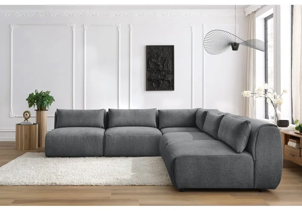 Sivá rohová pohovka (variabilná) Jeanne – Bobochic Paris