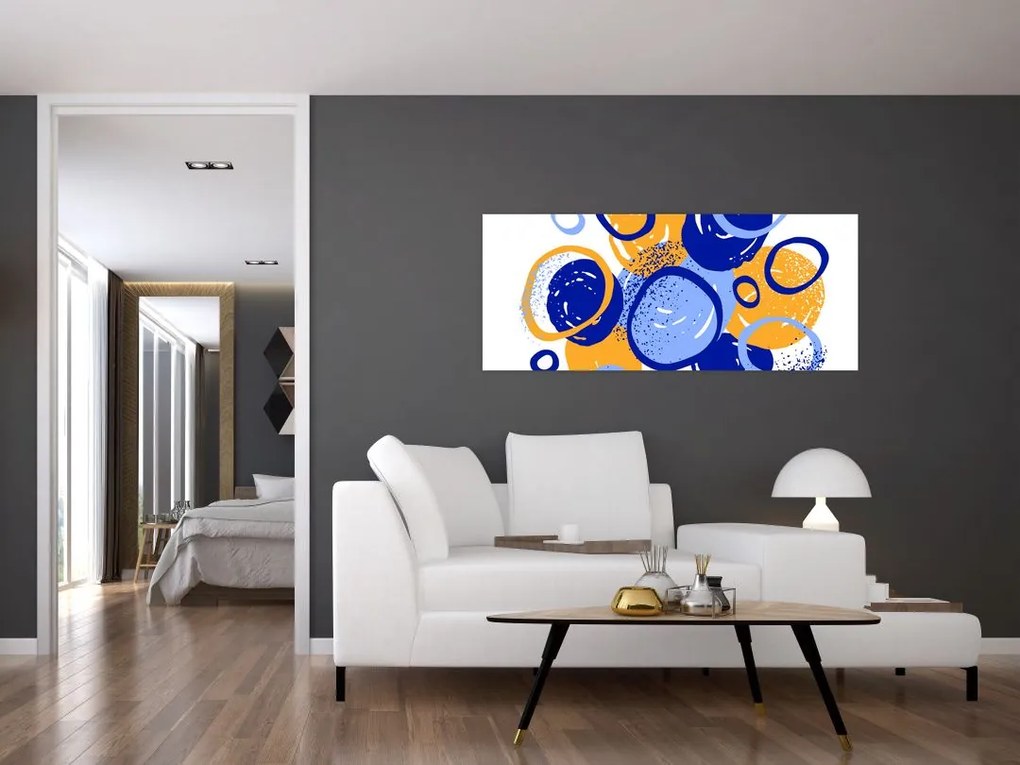 Obraz - Svetlý motív s kruhmi (120x50 cm)