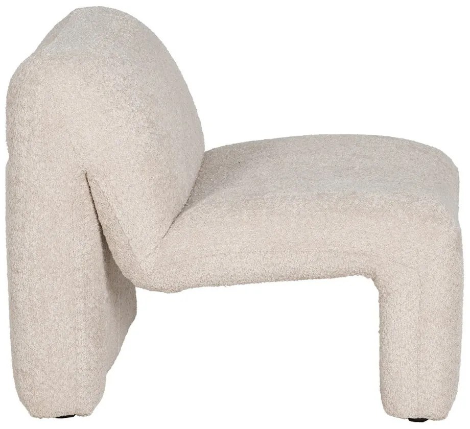 Béžové kreslo z textílie buklé – Ixia