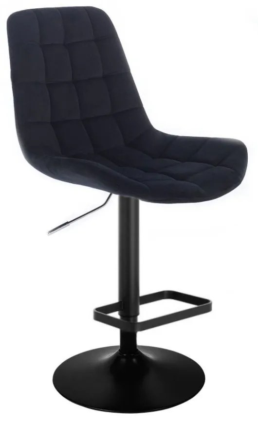 LuxuryForm DESIGN Barová stolička PARIS VELUR na čiernom tanieri - čierna