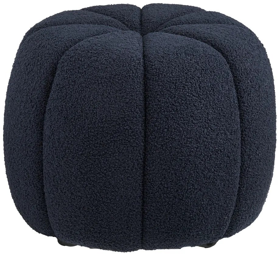 Tmavomodrý taburet z textílie buklé Paisley – House Nordic