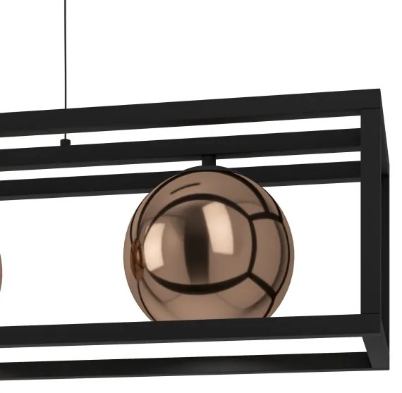 Eglo 390091 - Luster na lanku CORDOBA 3xE27/40W/230V medená/čierna