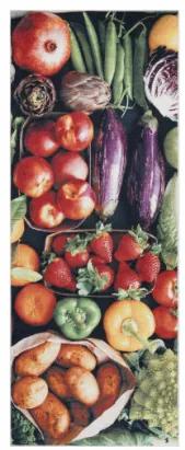 Koberec/ behúň protišmykový ANDRE 1711 Ovocie a zelenina, do kuchyne - zelený