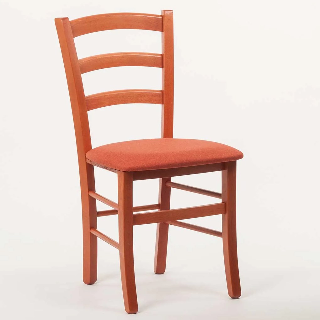 Stima stolička PAYSANE s čalúneným sedákom Vyberte odtieň ->: Čerešňa, Vyberte látku ->: LUX Terracotta 10