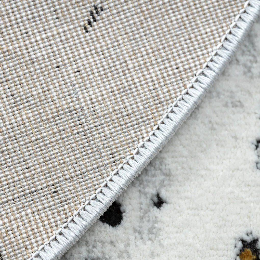 Dywany Łuszczów, Kusový koberec Allure 1963 white/gold kruh, 120x120 (priemer) kruh, biela, kancelária