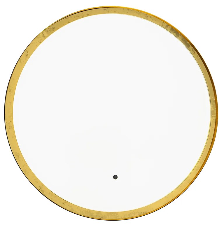 Zrkadlo do kúpeľne čierne so zlatom vrátane LED a dotykového stmievača - Pim