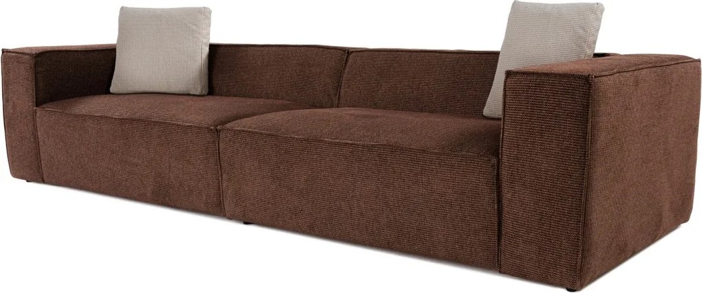 Čtyřmístná pohovka Lora 300 cm hnědá