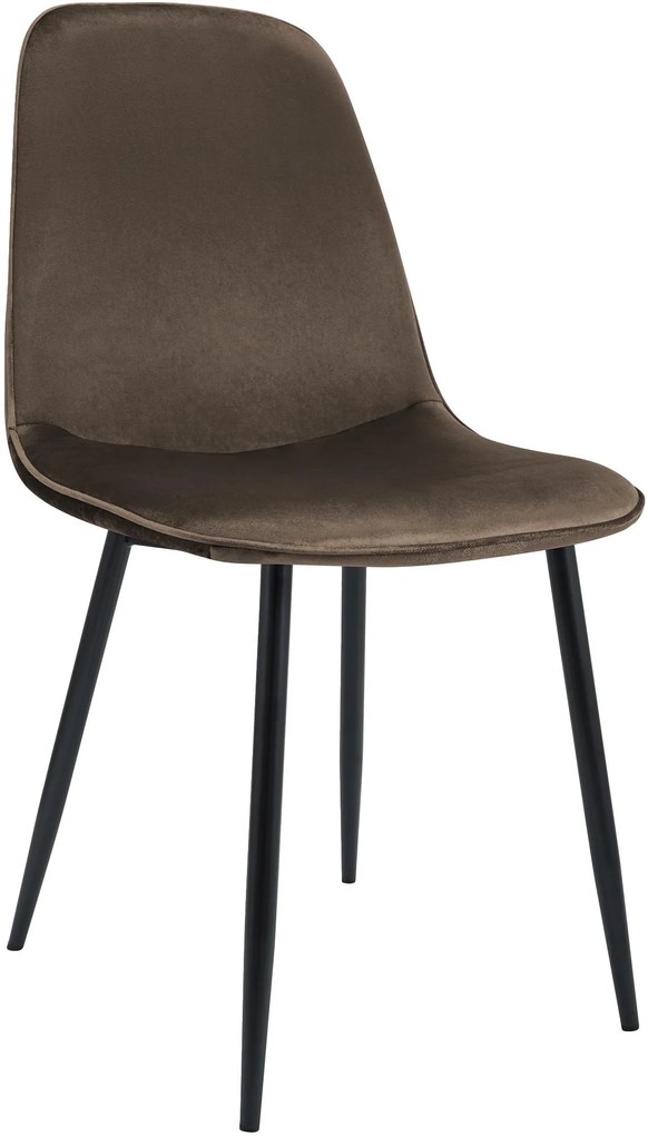 Sada 4 ks jedálenských stoličiek Maryam zamat - hnedá