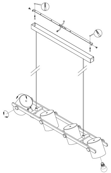 Eglo 43425 - Luster na lanku HORNWOOD 1 4xE27/28W/230V