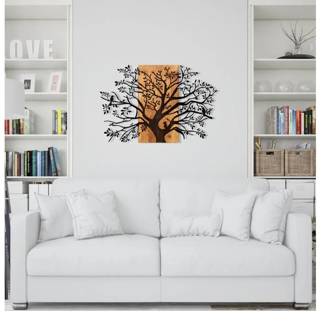 Asir Nástenná dekorácia 85x58 cm strom drevo/kov 279ENZ1773