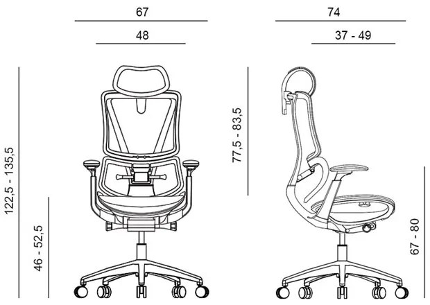 Kancelárska ergonomická stolička KLEM — sieť, tmavo sivá, nosnosť 130 kg