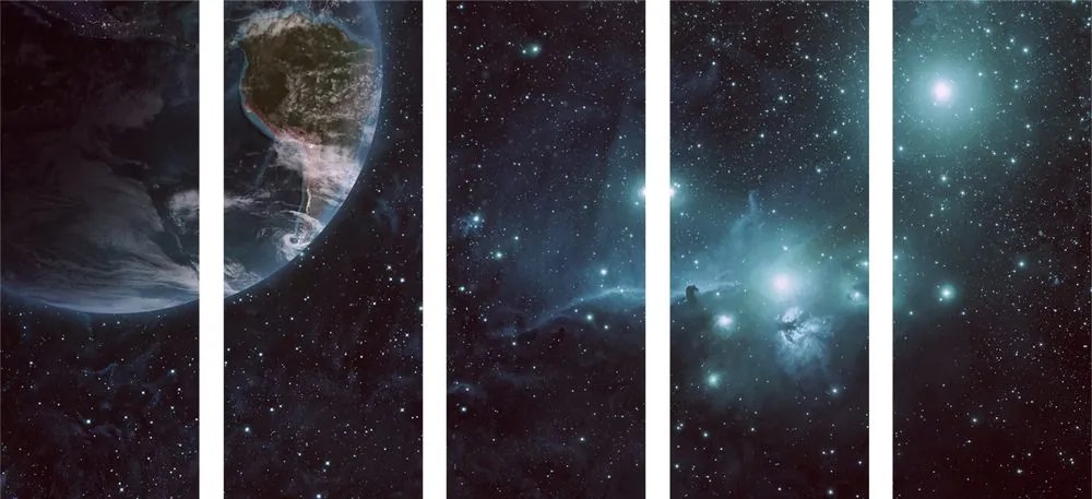 5-dielny obraz planéta vo vesmíre Varianta: 200x100