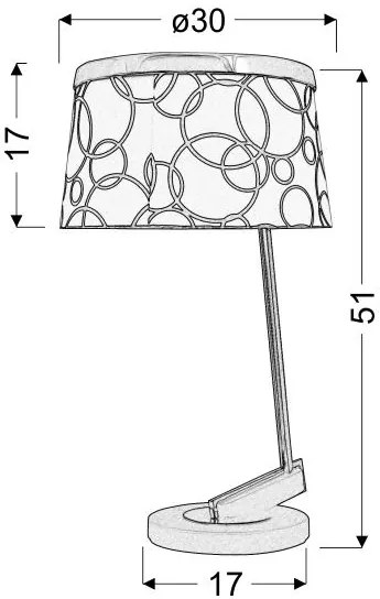 Candellux IMPRESJA Stolná lampa 1*60W E27 White Chrome 41-45372