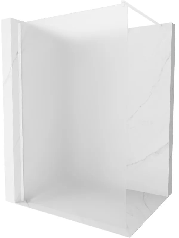 Mexen Kioto, Walk-In sprchová zástena 90 x 200 cm, 8mm sklo námraza, biely profil, 800-090-101-20-30