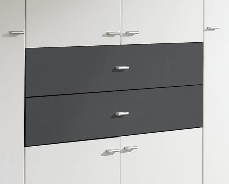 Šatníková skriňa Landsberg, šedá/bílá