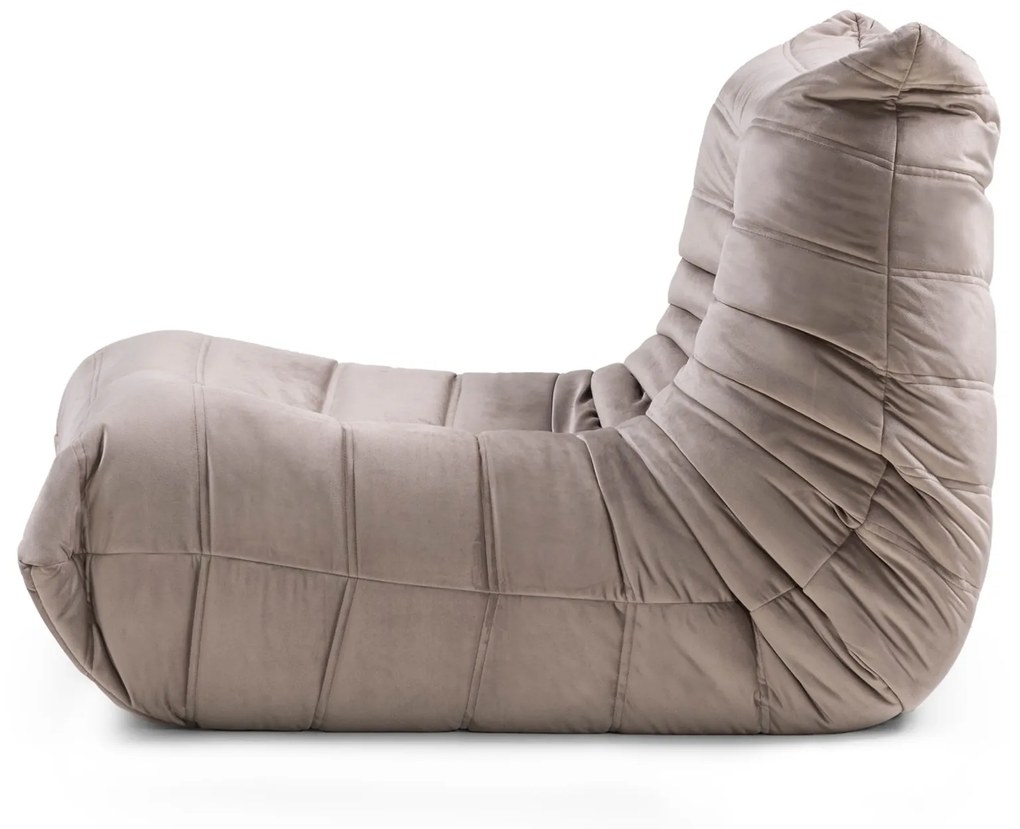 Designové sametové křeslo Fugi hnědo-šedé