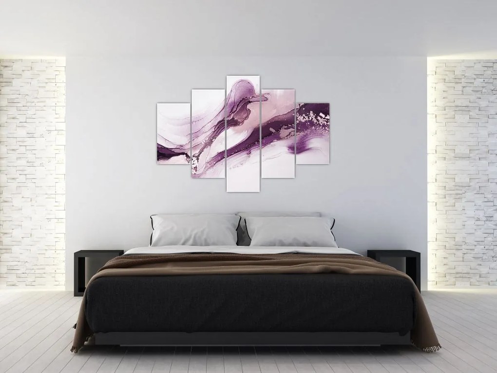 Obraz - Purple fluid art (150x105 cm)