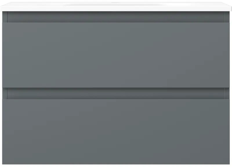 Mexen Orio, kúpeľňová skrinka 70 cm s umývadlom Vela, 2 zásuvky, grafitová matná/biela matná, 91A10-07047-2-BFF66-W23M01