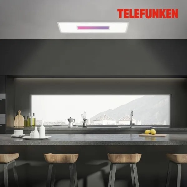 LED RGBW stmievateľný panel LED/20W/230V strieborný + diaľkové ovládanie