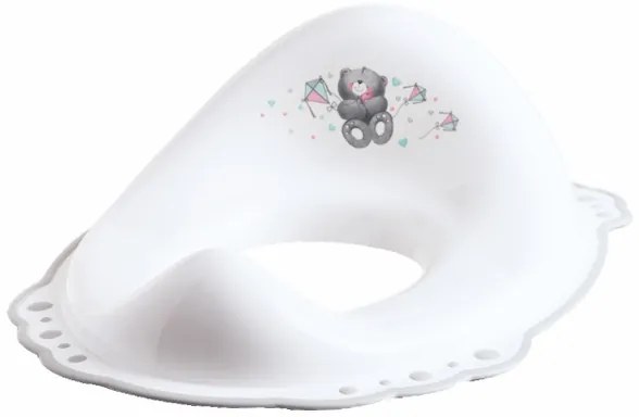 BISK Erga 4 KIDS, detské WC sedátko Medvedík s protišmykovou gumou, biela, ERG-08323