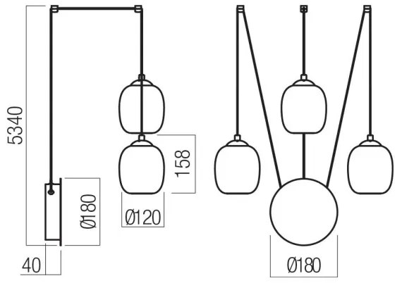 Redo 01-3485 -LED Stmievateľné nástenné svietidlo KHADI 3xLED/5,5W/230V čierne/dymové