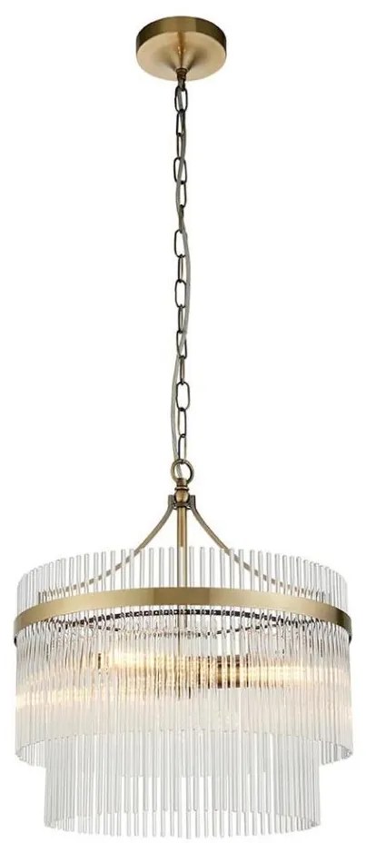 Endon 99167 - Luster na reťazi MARIETTA 3xE14/7W/230V mosadz/číra