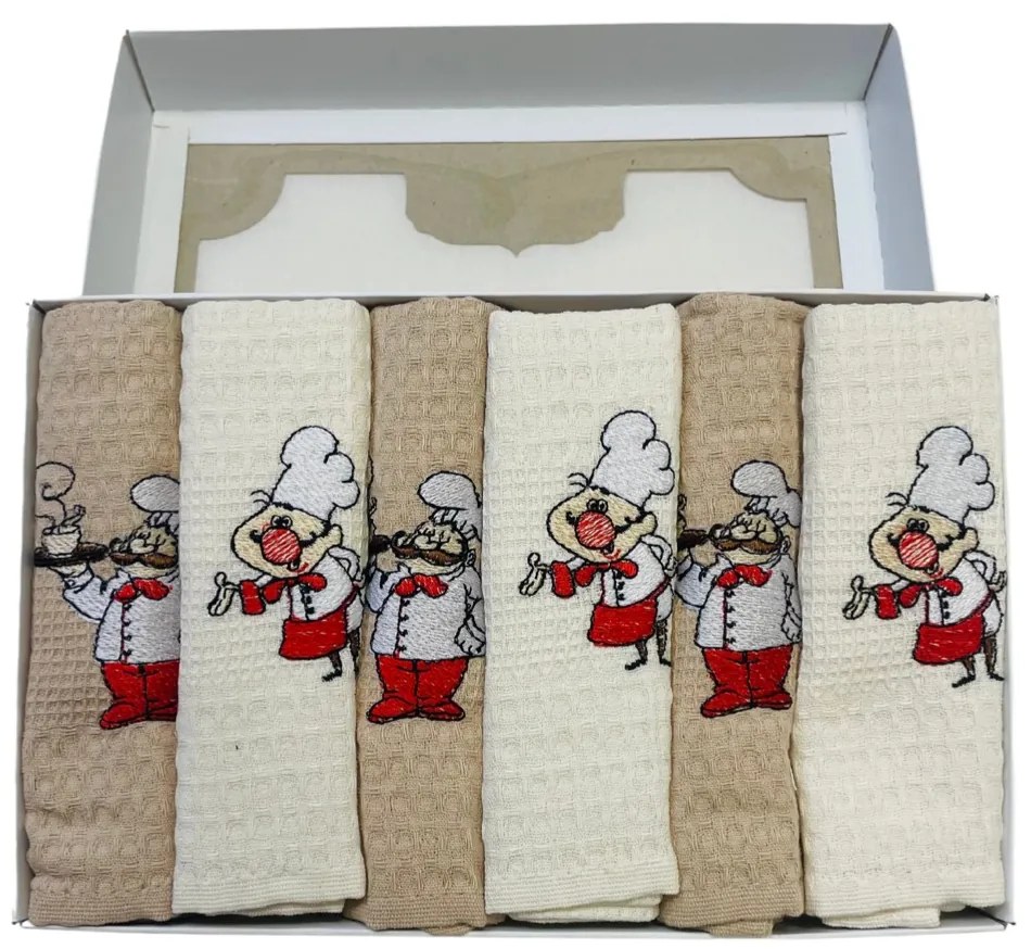 Utierky na riad vaflové Kuchár 40x60cm 6ks TiaHome