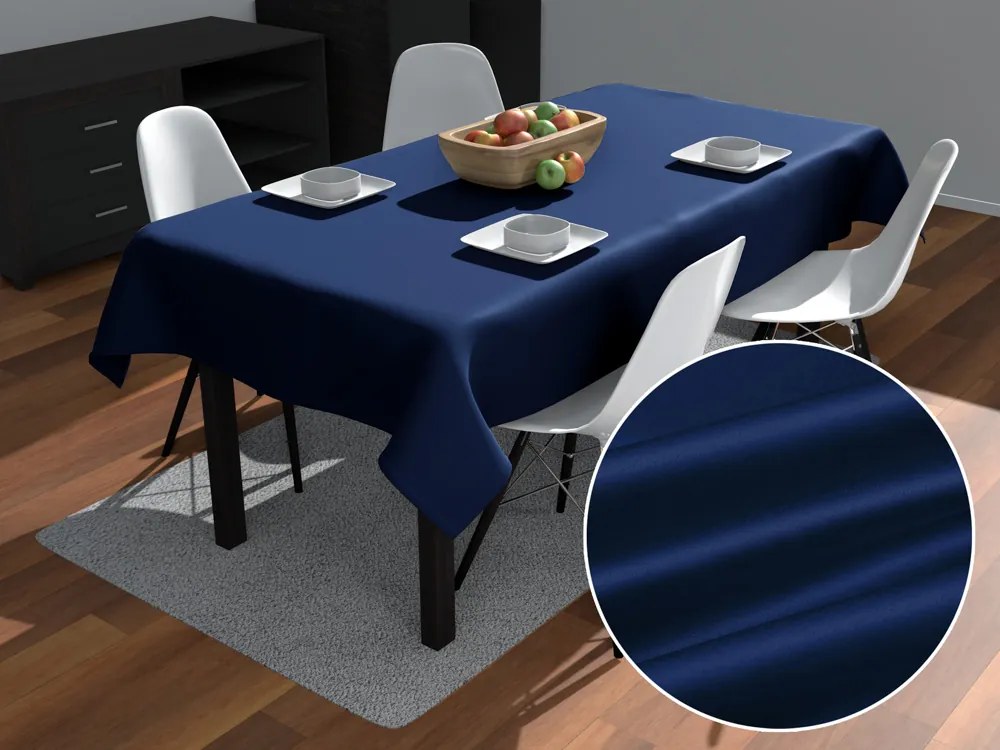 Biante Saténový obdĺžnikový obrus polyesterový Satén LUX-L047 Námornícka modrá 80x120 cm