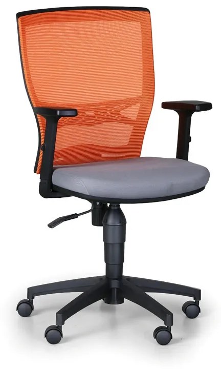 Kancelárska stolička VENLO 1+1 ZADARMO, oranžová / sivá