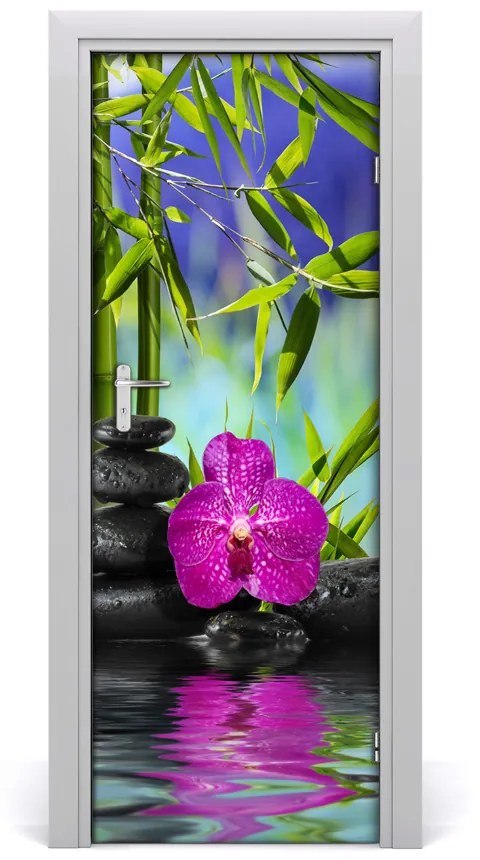 Fototapeta samolepiace Orchidea a bambus 85x205 cm