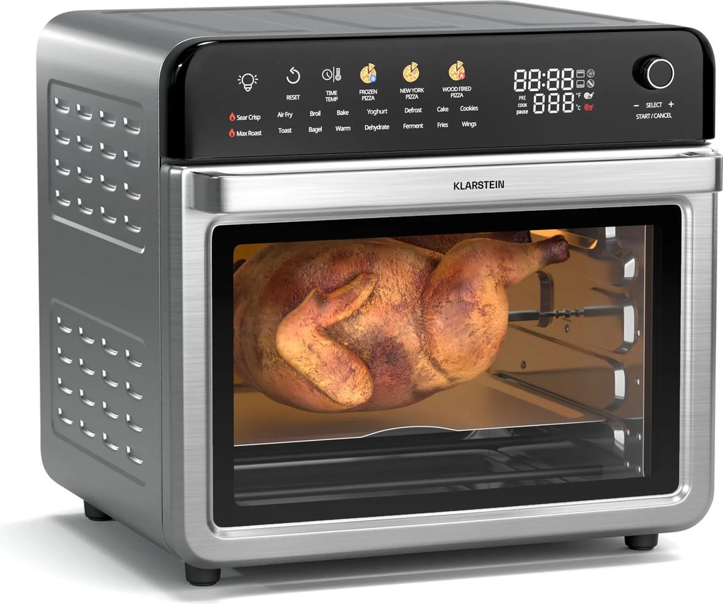 Klarstein AirGlaze Digital teplovzdušná fritéza, 2200 W, 19 programov, vrátane príslušenstva, ktoré možno umývať v umývačke riadu