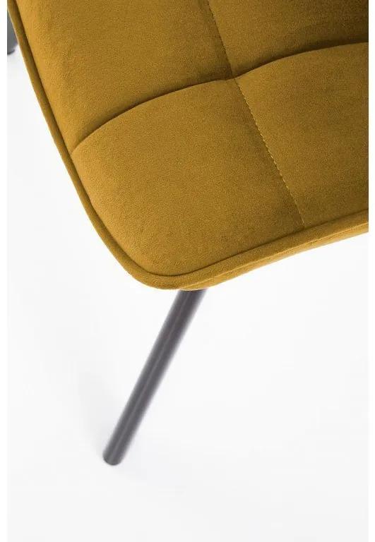 LuxuryForm Jedálenská stolička ORLEN VELUR - žltá