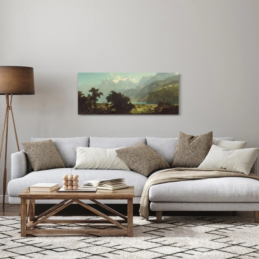 Obraz - Albert Bierstadt, Lake Lucerne, reprodukcia (120x50 cm)