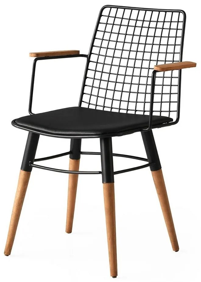 Súprava jedálenských stoličiek Trend Black and Walnut, 2 ks