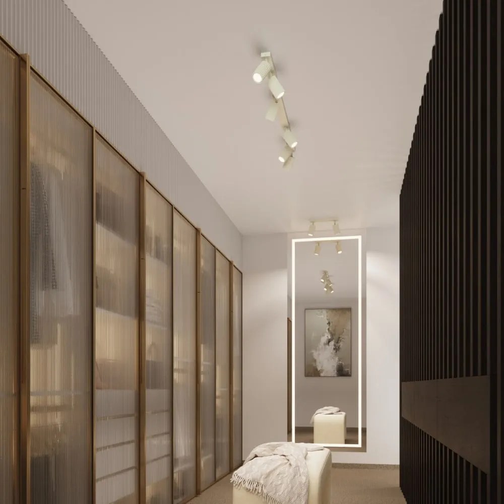 Krémovobiele bodové svietidlo 6,5x30 cm Gleam – Sollux