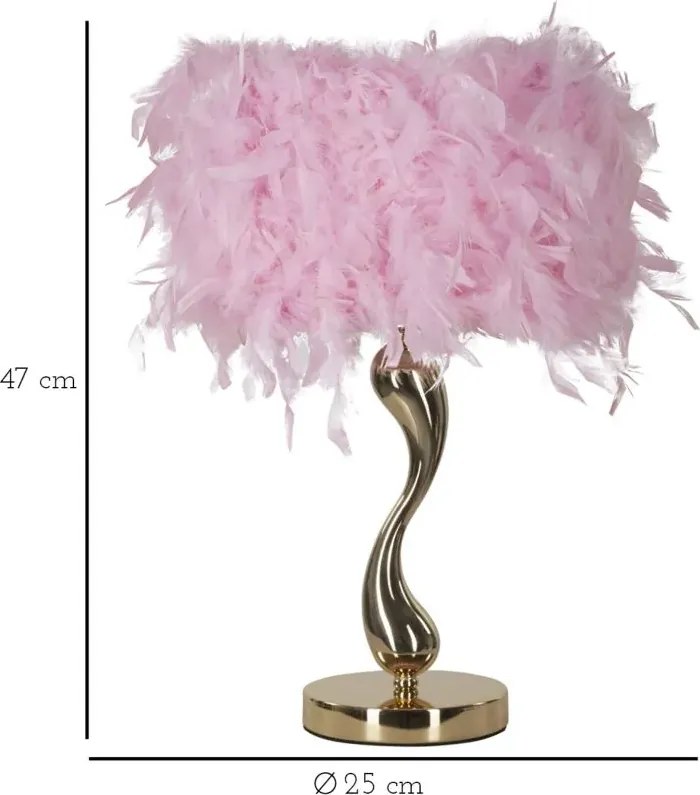 Stolová lampa Cart 47 cm ružovo-zlatá