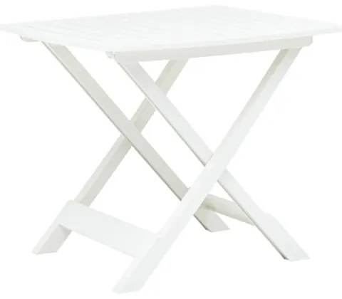 vidaXL Skladací záhradný stôl biely 79x72x70 cm plastový-
