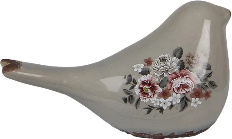 Decorative Figurine Bird 21x9x11 Cm Grey Ceramic - 21*9*11 cm