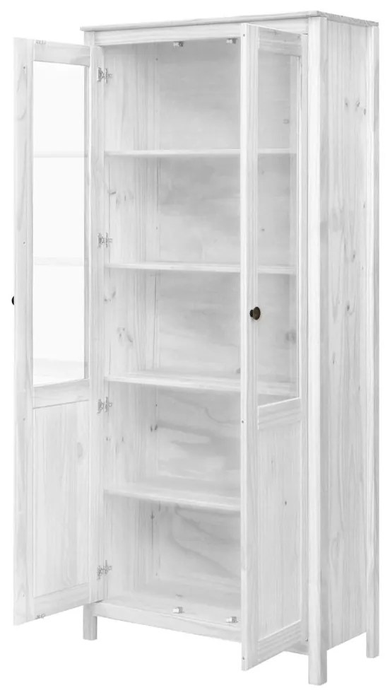 IDEA nábytok Vitrína 2 dvere TORINO biela, kovové úchytky