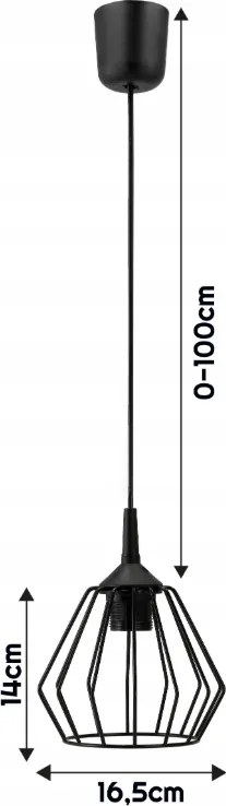 Závesný stropný lumper LED E27 nastaviteľný 0-100 cm hliníkové tienidlo