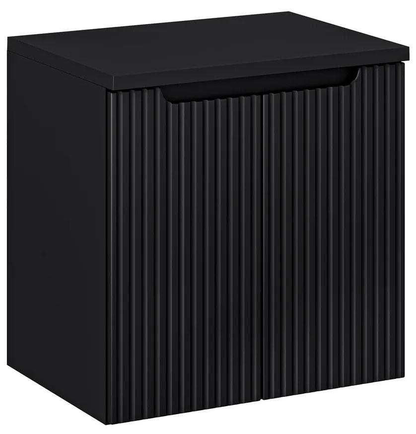 Závěsná skříňka Nova Black II s deskou 60 cm černá